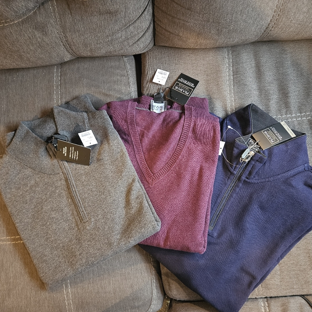 3 Jos A Bank Men's Sweaters, XXL, BNWT